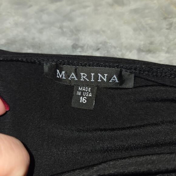 Marina Beaded Asymmetrical Hemline Long Sleeve Jeweled Top SZ 16 Formal event - Picture 6 of 12